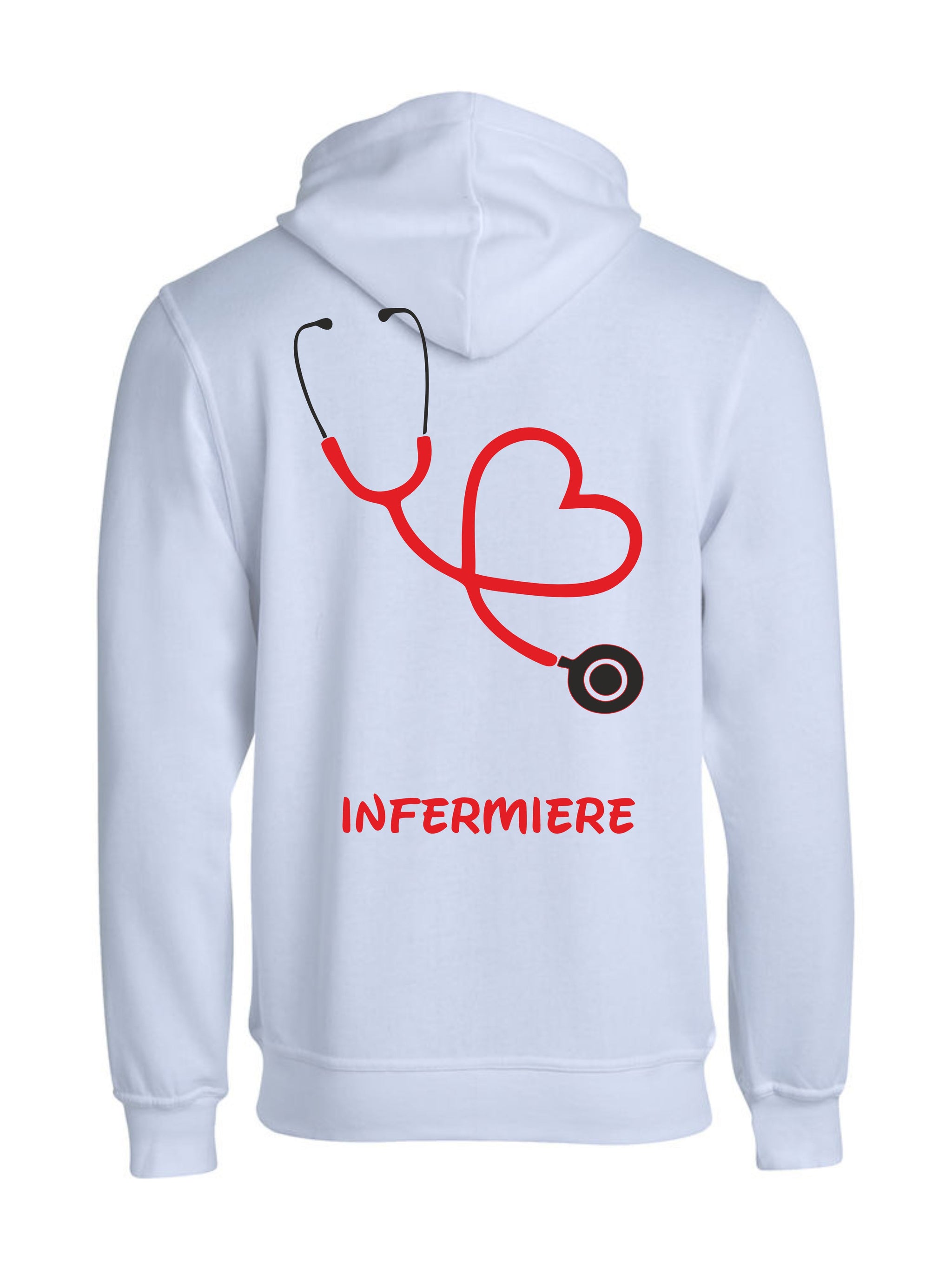 Felpa Infermiere Stetoscopio Cuore – Felpa Uomo con Cappuccio Full Zip Personalizzabile PS 02202-001