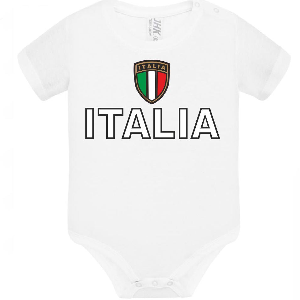 Body Neonato Italia Personalizzabile Con Nome e Numero 100% Cotone Forza Azzurri PS 28180-0017