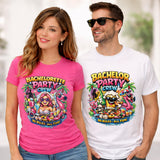 T-Shirt Addio al Celibato Bachelor Party Crew No Rules All Fun Personalizzabile con Nome PS 27431-A-40