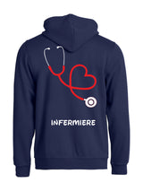 Felpa Infermiere Stetoscopio Cuore – Felpa Uomo con Cappuccio Full Zip Personalizzabile PS 02202-001