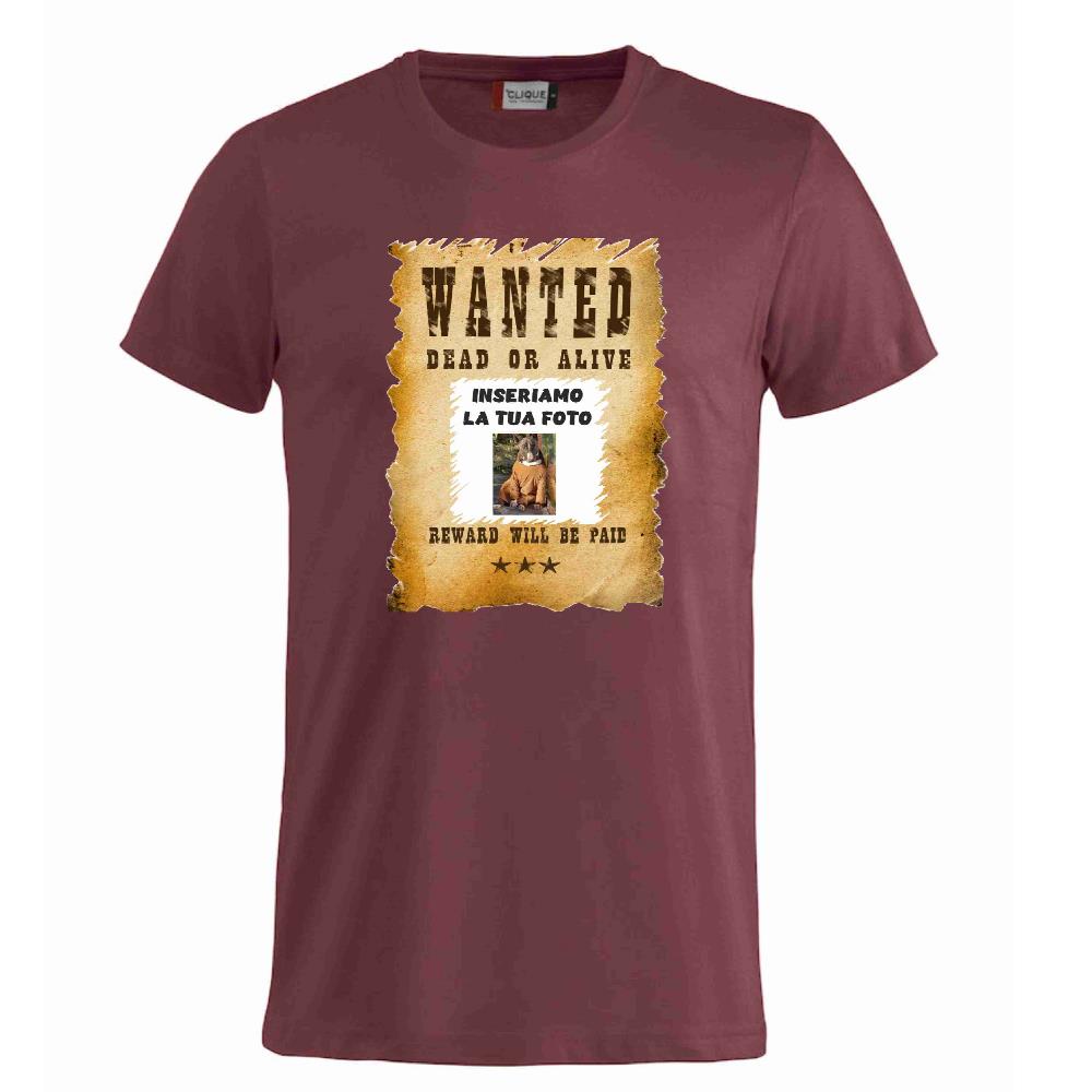 T-Shirt “Wanted Dead or Alive” Personalizzata con la Tua Foto – Mod. PS 27431-A061 - PRS
