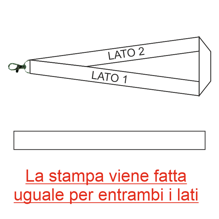 Laccio Da Collo Lanyard Con Moschettone Porta Badge Personalizzabile PS 00060 PRS