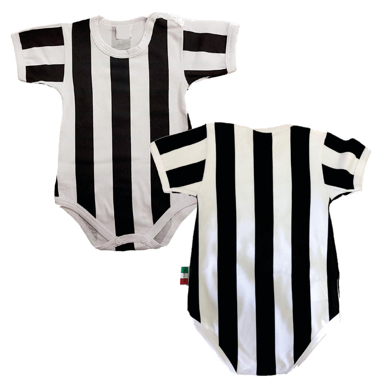 Body Neonato Bianco Nero  – Personalizzabile Con Nome e Numero PS 32764