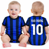 Body Neonato Nero Azzurro  – Personalizzabile Con Nome e Numero PS 32768