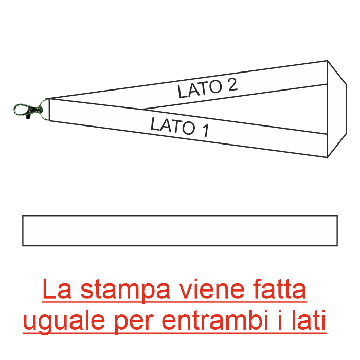 Laccio Da Collo Lanyard Con Moschettone Porta Badge Personalizzabile PS 00060 PRS