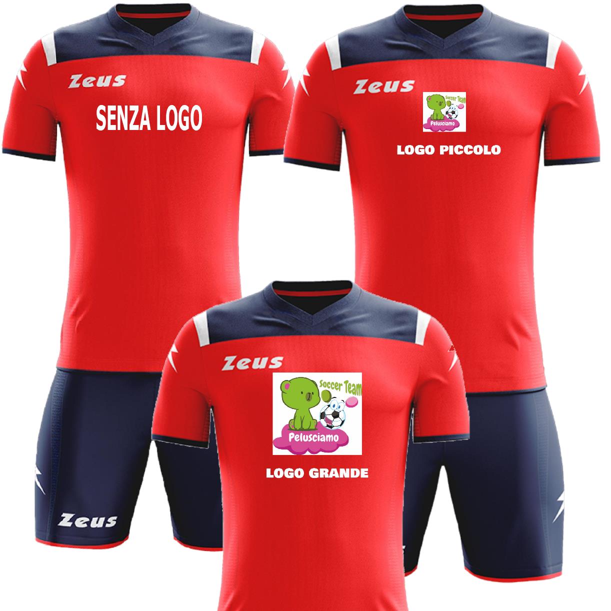 Completo Calcio Zeus Kit Vesuvio – Maglia e Pantaloncino – Personalizzabile con Nome, Numero e Loghi PS 12810