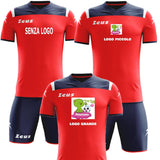 Completo Calcio Zeus Kit Vesuvio – Maglia e Pantaloncino – Personalizzabile con Nome, Numero e Loghi PS 12810