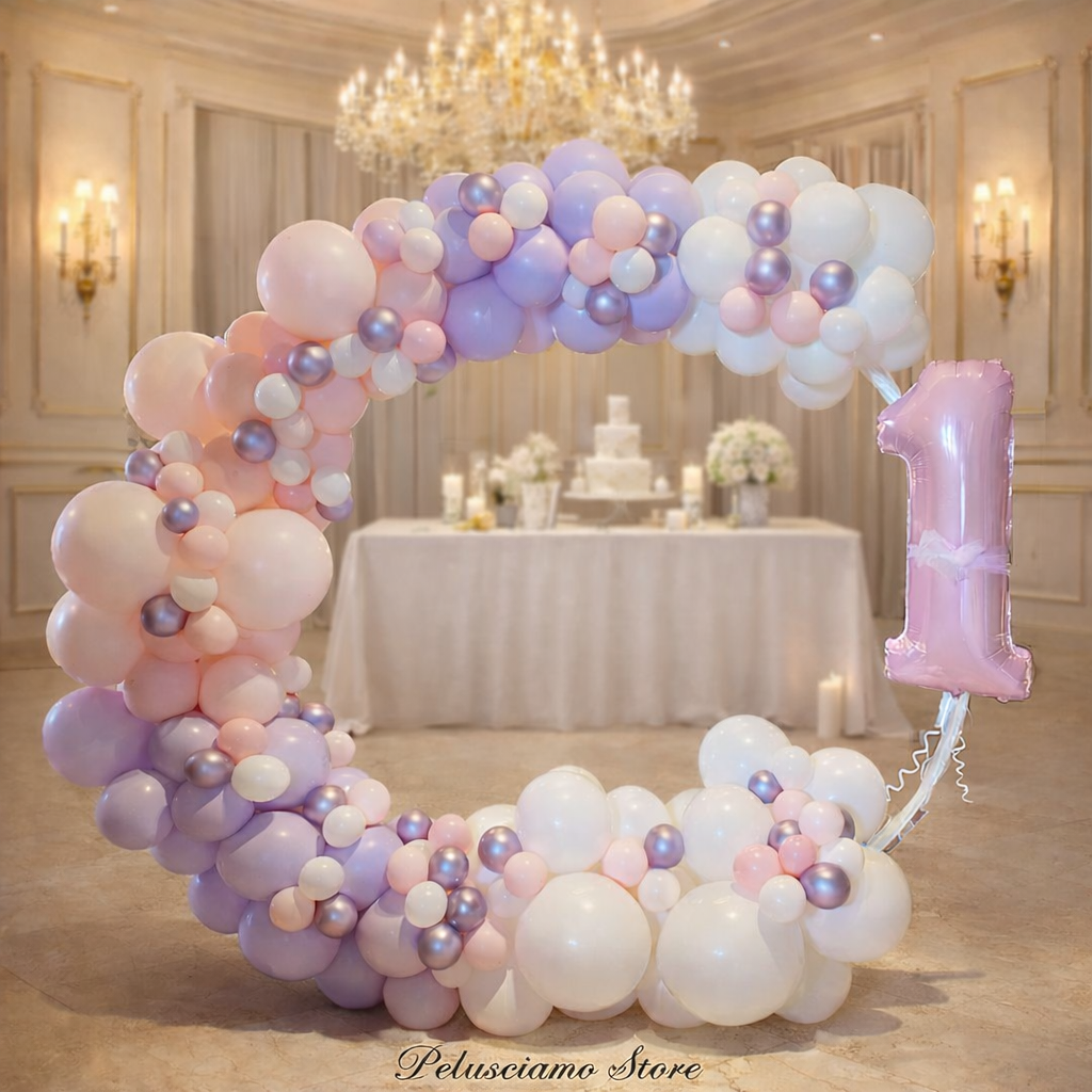 Arco mezza luna di Palloncini con un numeri - BA 017
