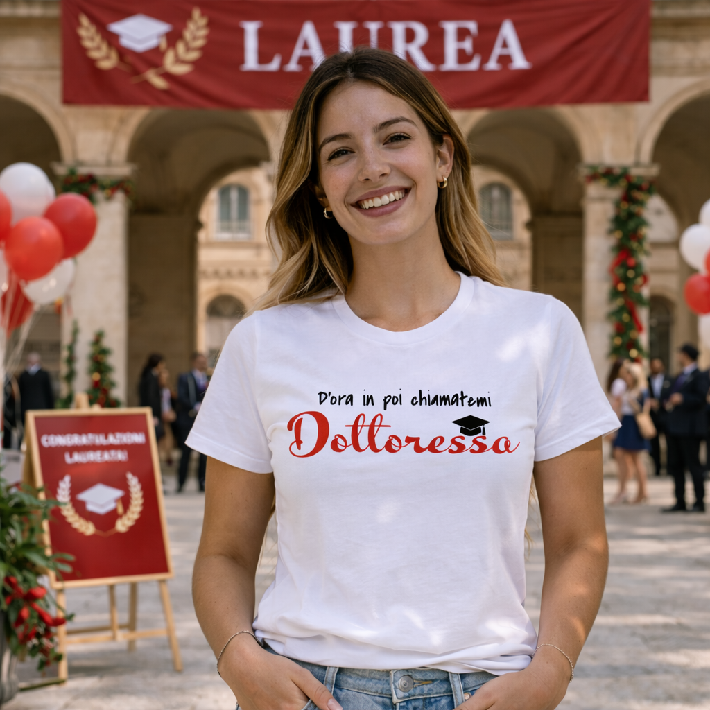 T-Shirt Donna Laurea "Chiamatemi Dottoressa" Personalizzabile – Idea regalo – PS 28870-030
