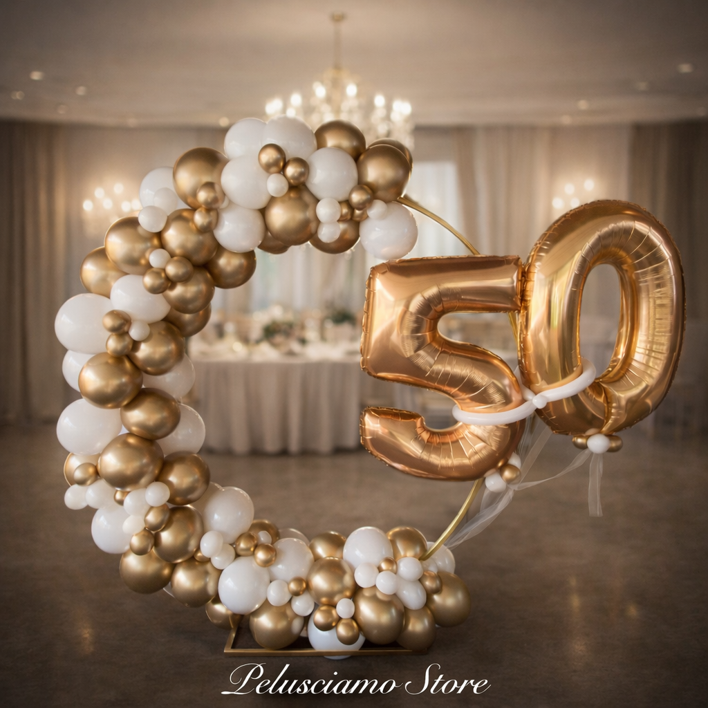 Arco mezza luna di Palloncini con un numeri - BA 017