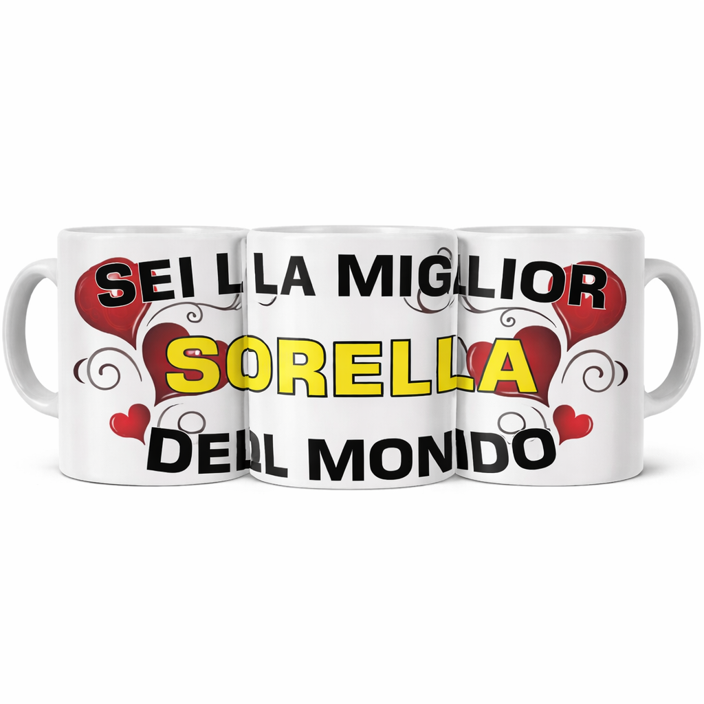 Tazza in Ceramica Personalizzabile “Miglior Mamma / Papà/ Sorella/ Fratello/...” – Tazza Personalizzata PS 09370-3043