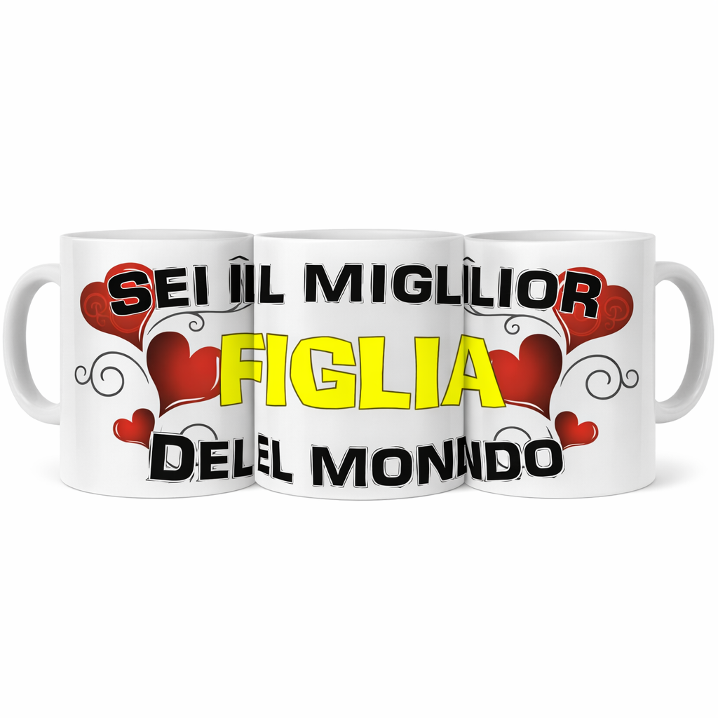 Tazza in Ceramica Personalizzabile “Miglior Mamma / Papà/ Sorella/ Fratello/...” – Tazza Personalizzata PS 09370-3043