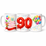 Tazza in Ceramica “Torta Auguri” con Palloncini – Personalizzabile – Idea Regalo Compleanno – PS 09370-0001