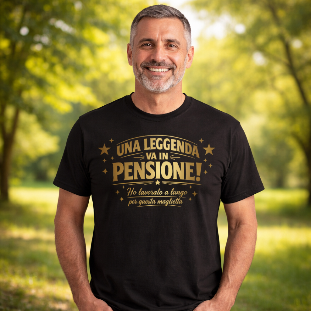 T-Shirt Personalizzabile “Una Leggenda va in pensione” – Personalizzabile con Nome – PS 27431-A-144