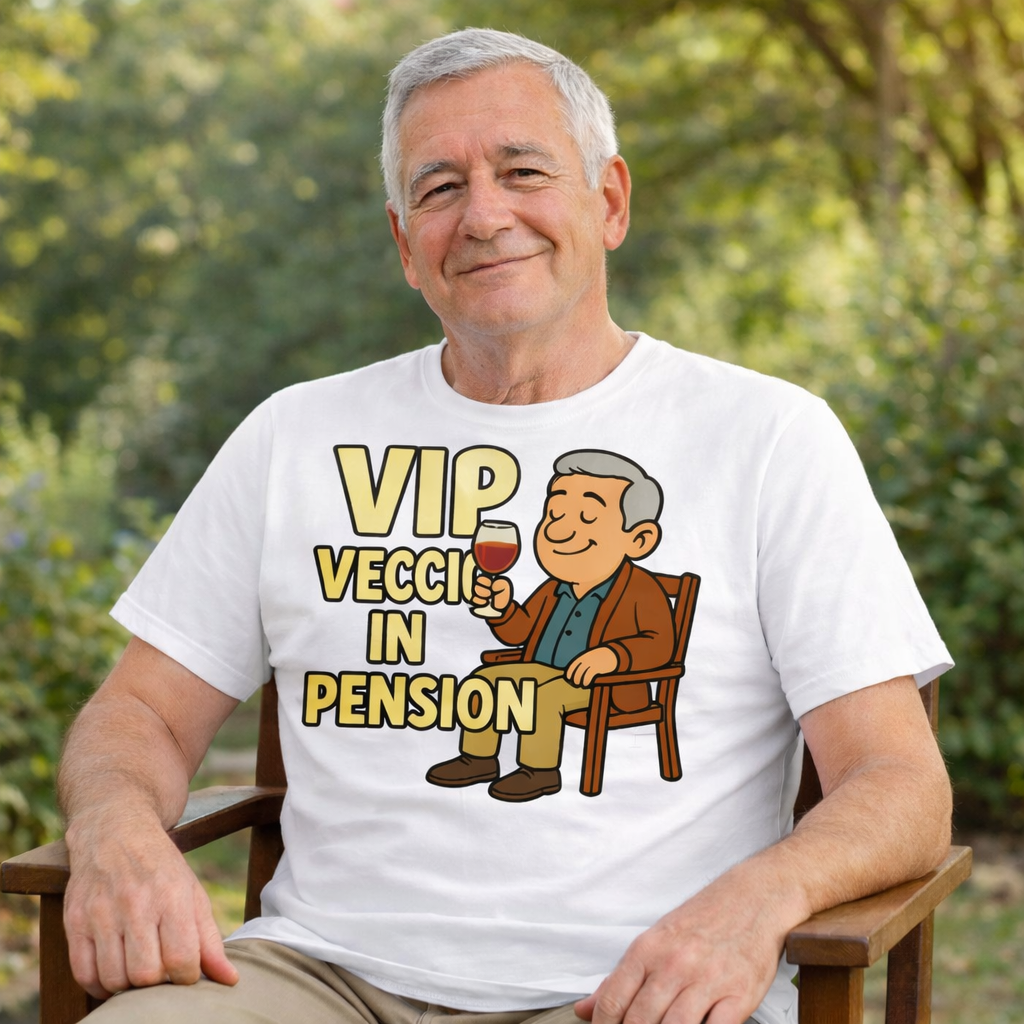 T-Shirt Personalizzabile “VIP Vecio in Pension” – Personalizzabile con Nome – PS 27431-A132