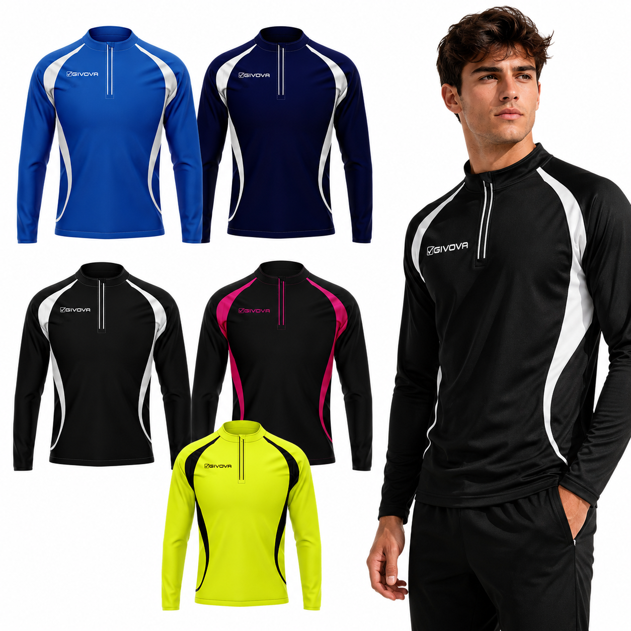 T-Shirt Running a Manica Lunga PS 18052