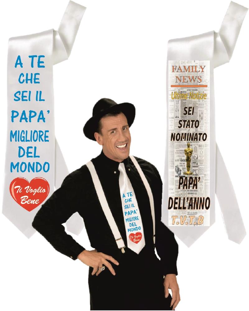 Cravatta In Raso Bianca Personalizzabile Con Foto o Frasi 100% Poliestere PS 05197 PRS