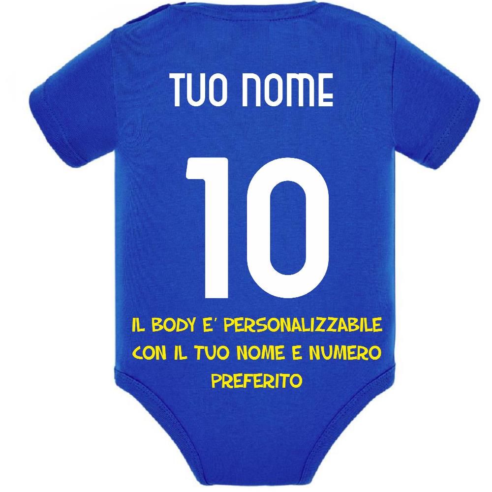Body Neonato Italia Personalizzabile Con Nome e Numero Nazionale Italiana PS 28180-0019