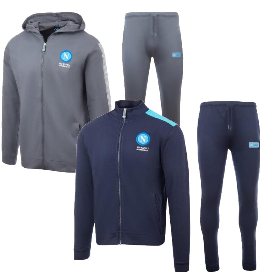 Pigiama SSC Napoli Ufficiale in Cotone Leggero – Full Zip – Personalizzabile con Nome e Numero – PS 41393