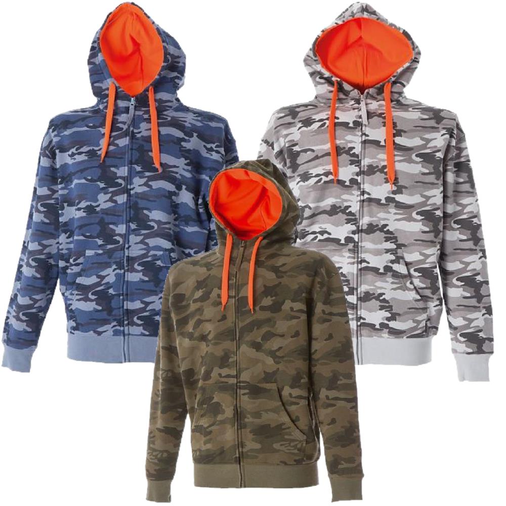 Felpa con Cappuccio Kansas Camouflage Personalizzabile con Scritte o Loghi – PS 28432-BS