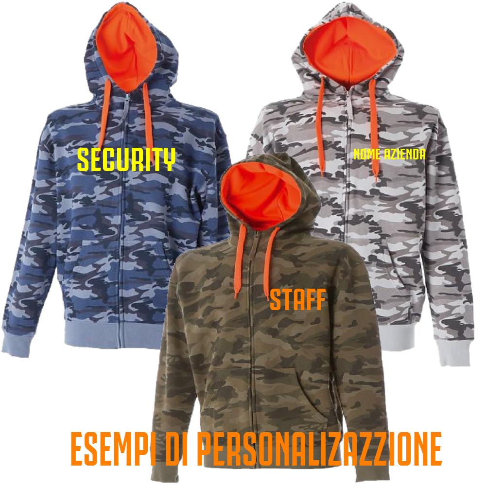 Felpa con Cappuccio Kansas Camouflage Personalizzabile con Scritte o Loghi – PS 28432-BS