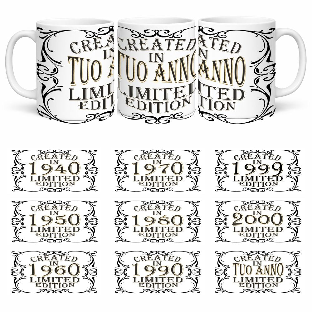 Tazza in Ceramica Personalizzabile “Created in...” – Tazza Personalizzata PS 09370-CREATEDIN