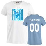 T-shirt Messi 10 Tifosi Calcio Argentina 100% Cotone Personalizzabile Con Nome e Numero PS 27431-A034
