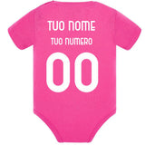 Body Neonato Stile Rovesciata Calcio Personalizzabile Con Nome e Numero 100% Cotone PS 28180-029