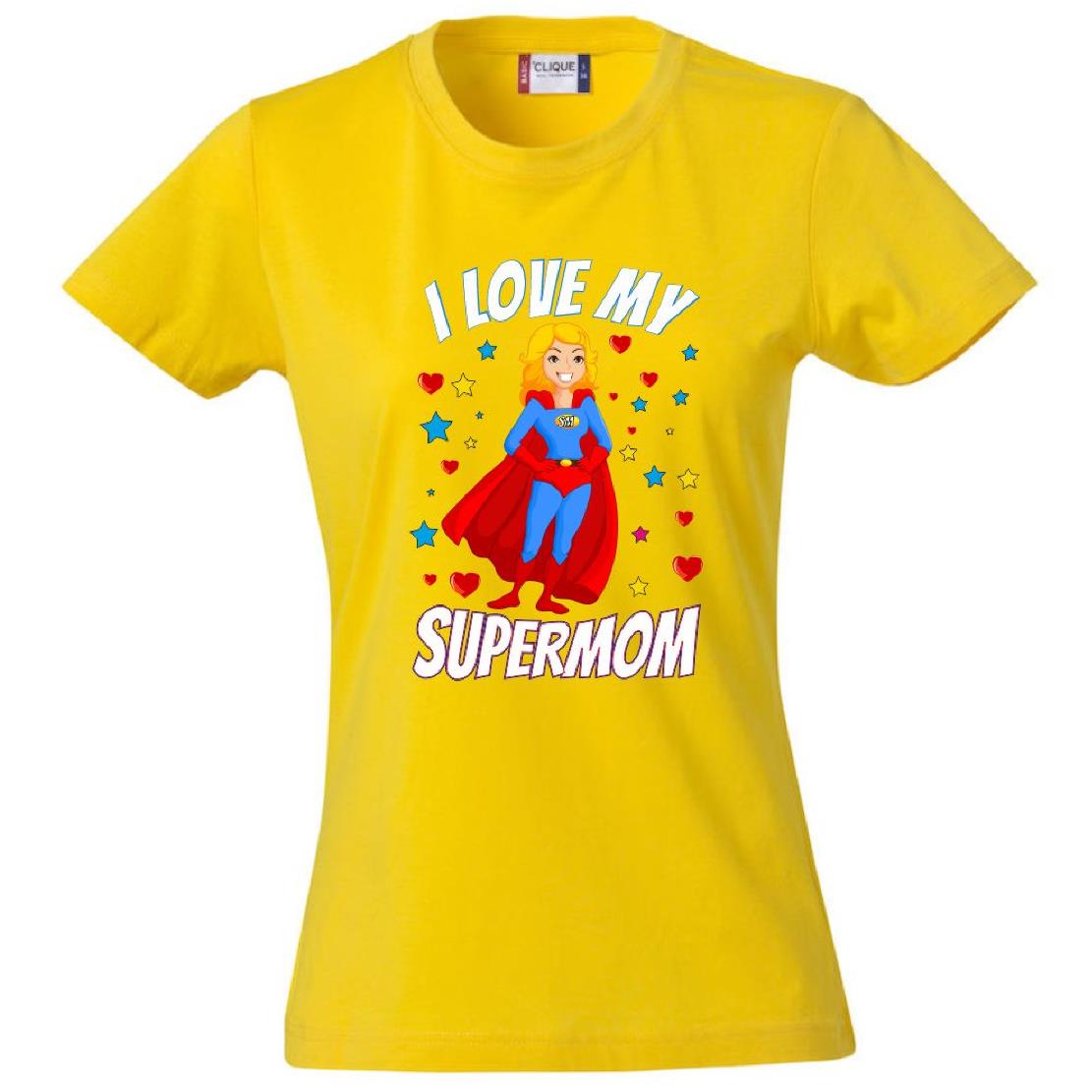 T-Shirt Donna “I Love My Supermom” – Idea Regalo Festa della Mamma – PS 28870-015 PRS