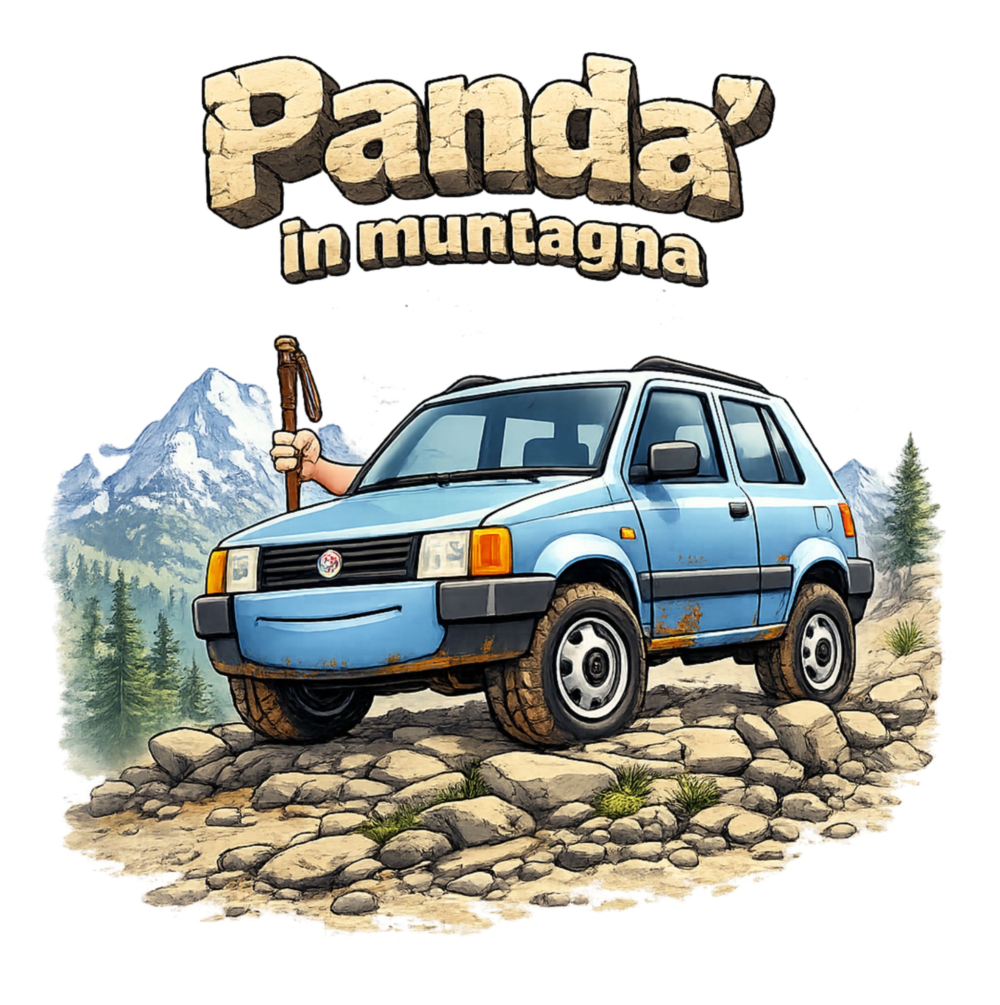 T-Shirt Simpatica “Panda al Mar, Panda’ in Muntagna” – Idea Regalo Divertente – PS 27431-A-141 PRS