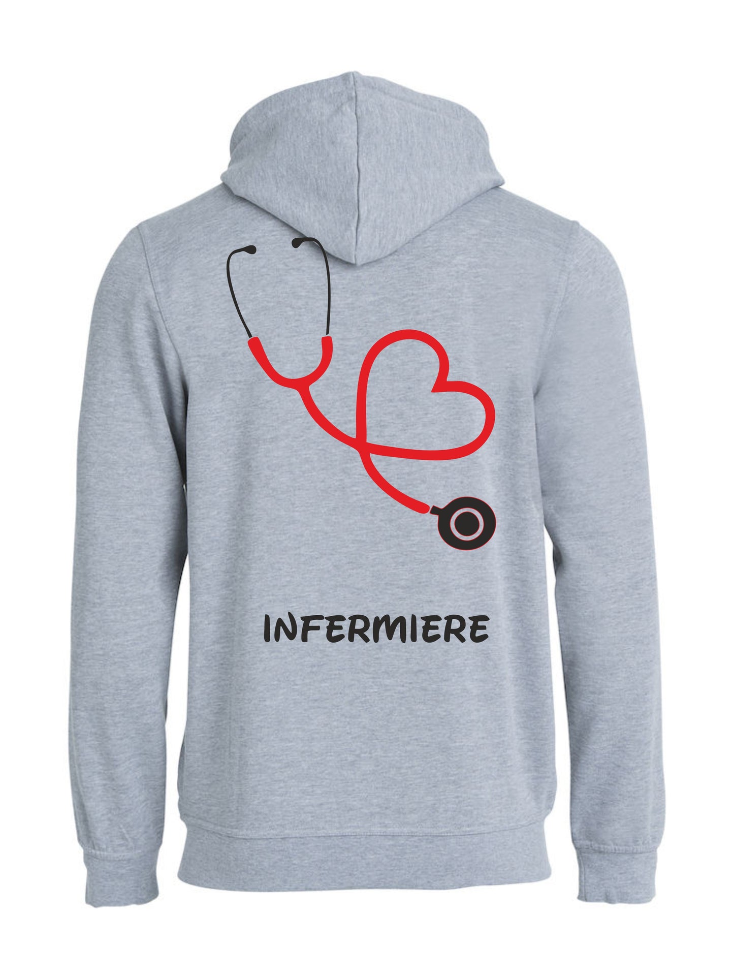 Felpa Infermiere Stetoscopio Cuore – Felpa Uomo con Cappuccio Full Zip Personalizzabile PS 02202-001