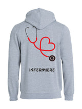 Felpa Infermiere Stetoscopio Cuore – Felpa Uomo con Cappuccio Full Zip Personalizzabile PS 02202-001