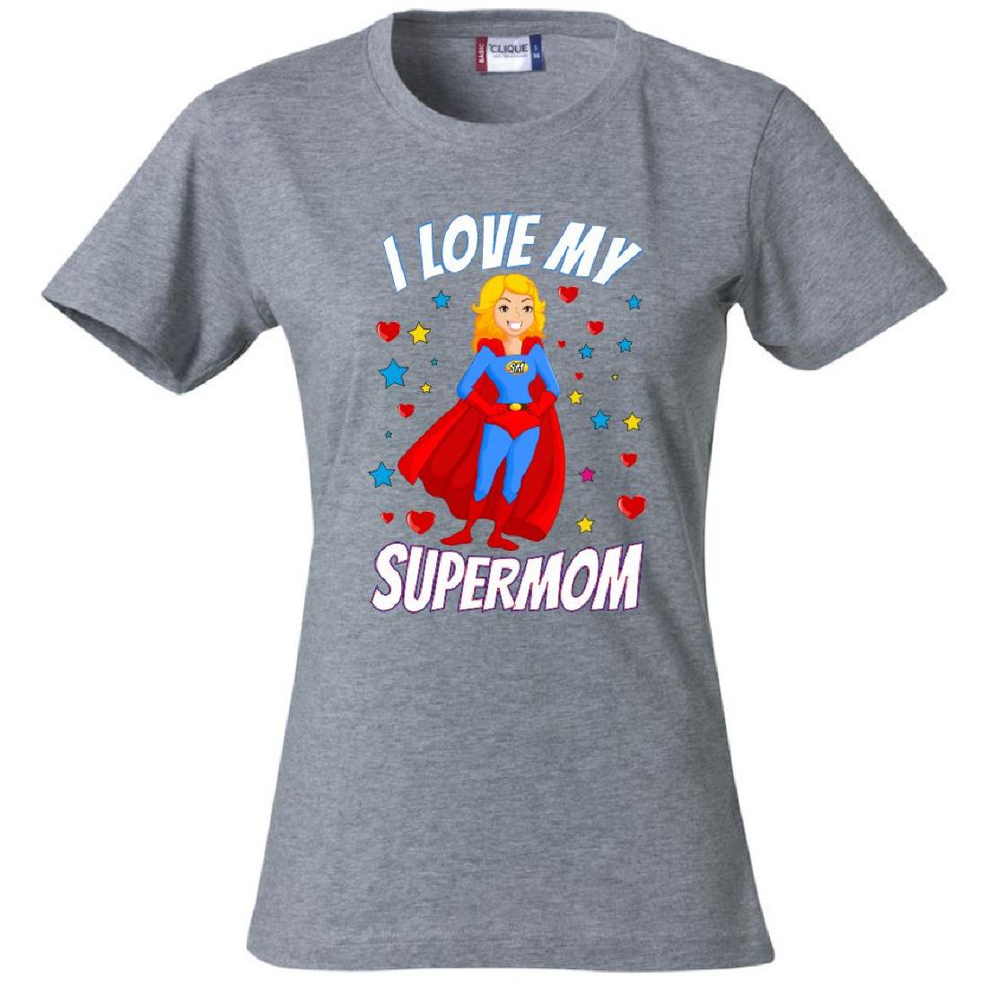 T-Shirt Donna “I Love My Supermom” – Idea Regalo Festa della Mamma – PS 28870-015 PRS