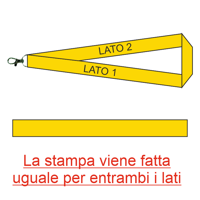 Laccio Da Collo Lanyard Con Moschettone Porta Badge Personalizzabile PS 00060 PRS