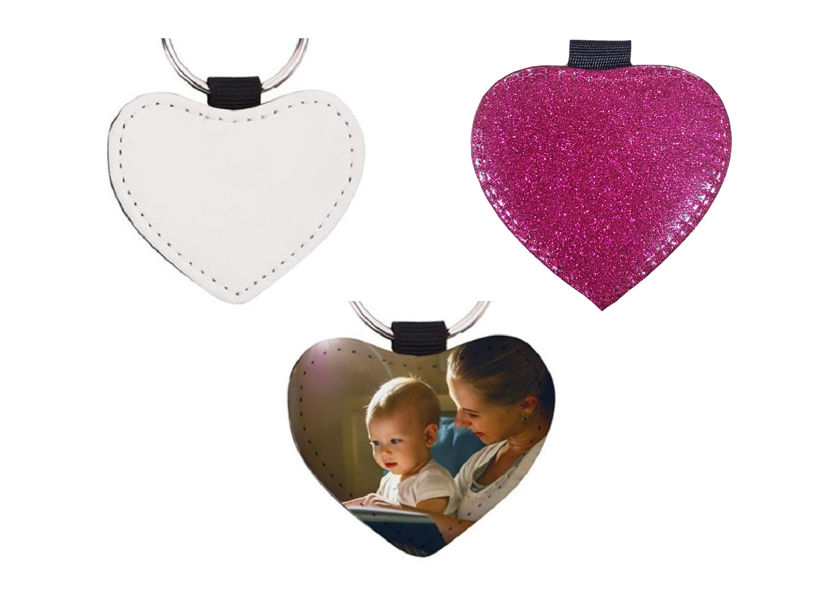 Portachiavi Personalizzabile EcoPelle Foto Frasi Forme Rettangolare Cuore Tondo Glitterati – Gadget Idea Regalo PS 12722 PRS