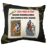Cuscino Personalizzabile con Foto o Frasi – Quadrato Bicolore – Cod. 10746 PRS