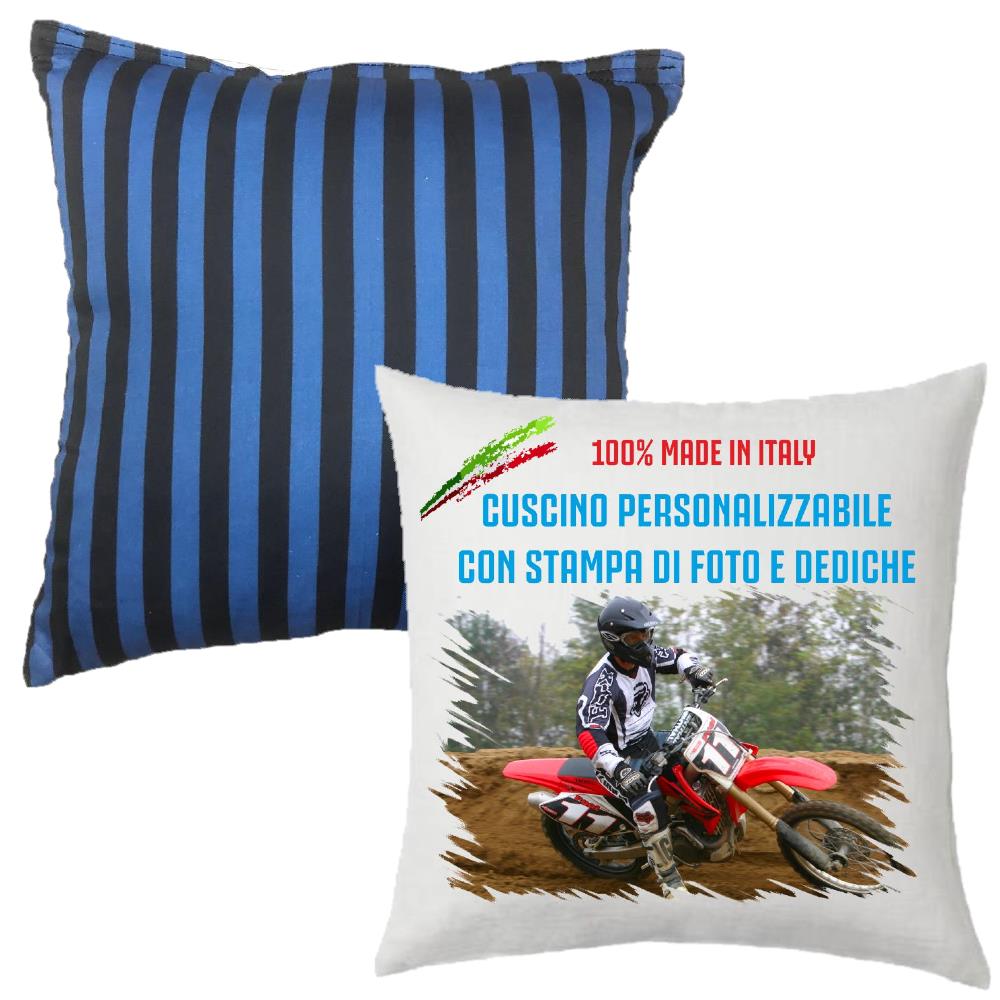 Cuscino Personalizzabile con Foto o Frasi – Quadrato Bicolore – Cod. 10746 PRS