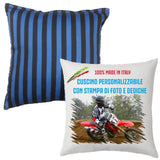 Cuscino Personalizzabile con Foto o Frasi – Quadrato Bicolore – Cod. 10746 PRS