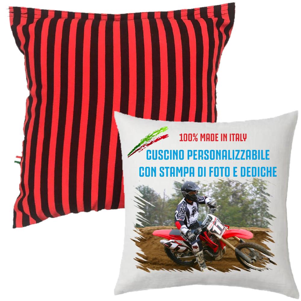 Cuscino Personalizzabile con Foto o Frasi – Quadrato Bicolore – Cod. 10746 PRS