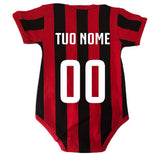 Body Neonato Rosso Nero  – Personalizzabile Con Nome e Numero PS 32772