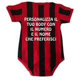 Body Neonato Rosso Nero  – Personalizzabile Con Nome e Numero PS 32772