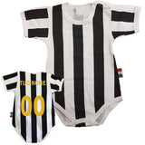 Body Neonato Bianco Nero  – Personalizzabile Con Nome e Numero PS 32764