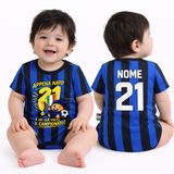 Body Nero Azzurro Appena Nato e Ho Gia Vinto Il Campionato | NeroAzzurri Campioni D'Italia | Personalizzato Nome e Numero PS 32768-INT-010