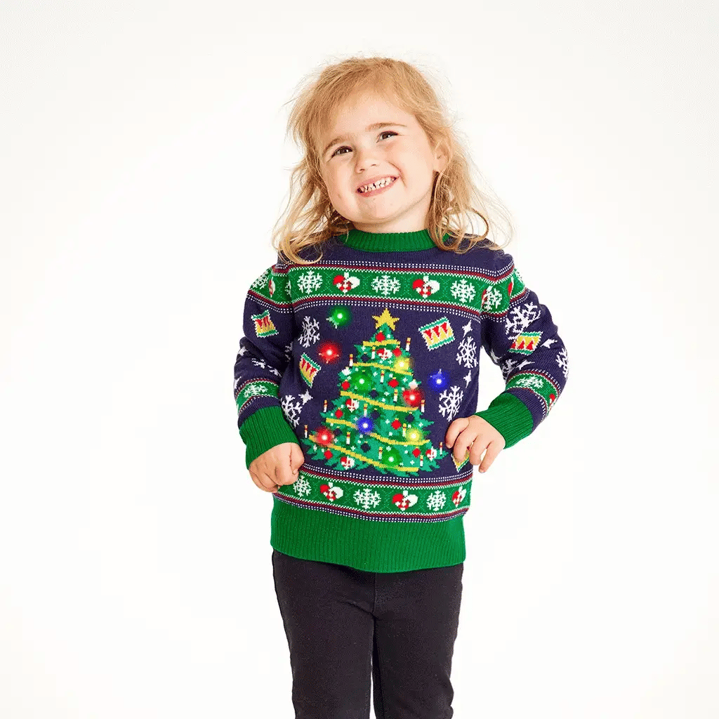 Maglione Natalizio Con Luci a LED Albero di Natale – PS 33624