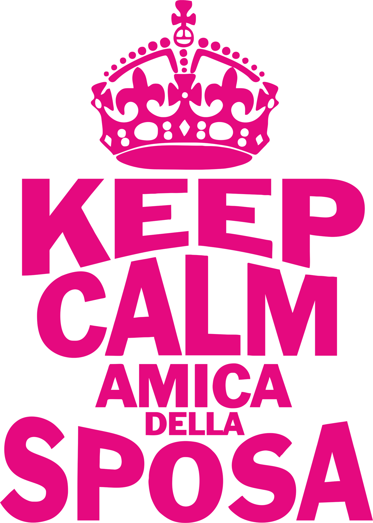 T-Shirt Donna “Keep Calm” – La Sposa / Amica della Sposa / Mamma della Sposa – PS 28870-009 PRS