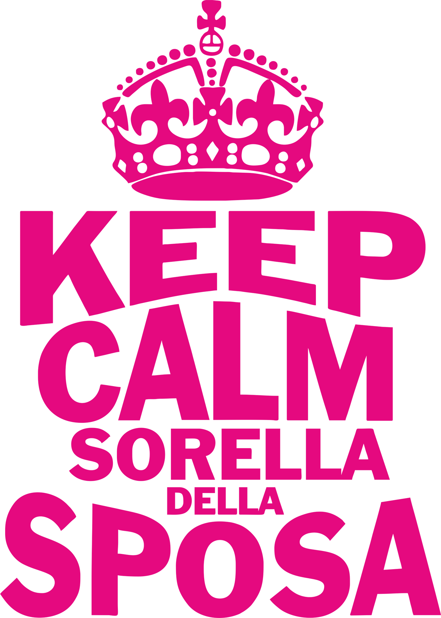 T-Shirt Donna “Keep Calm” – La Sposa / Amica della Sposa / Mamma della Sposa – PS 28870-009 PRS