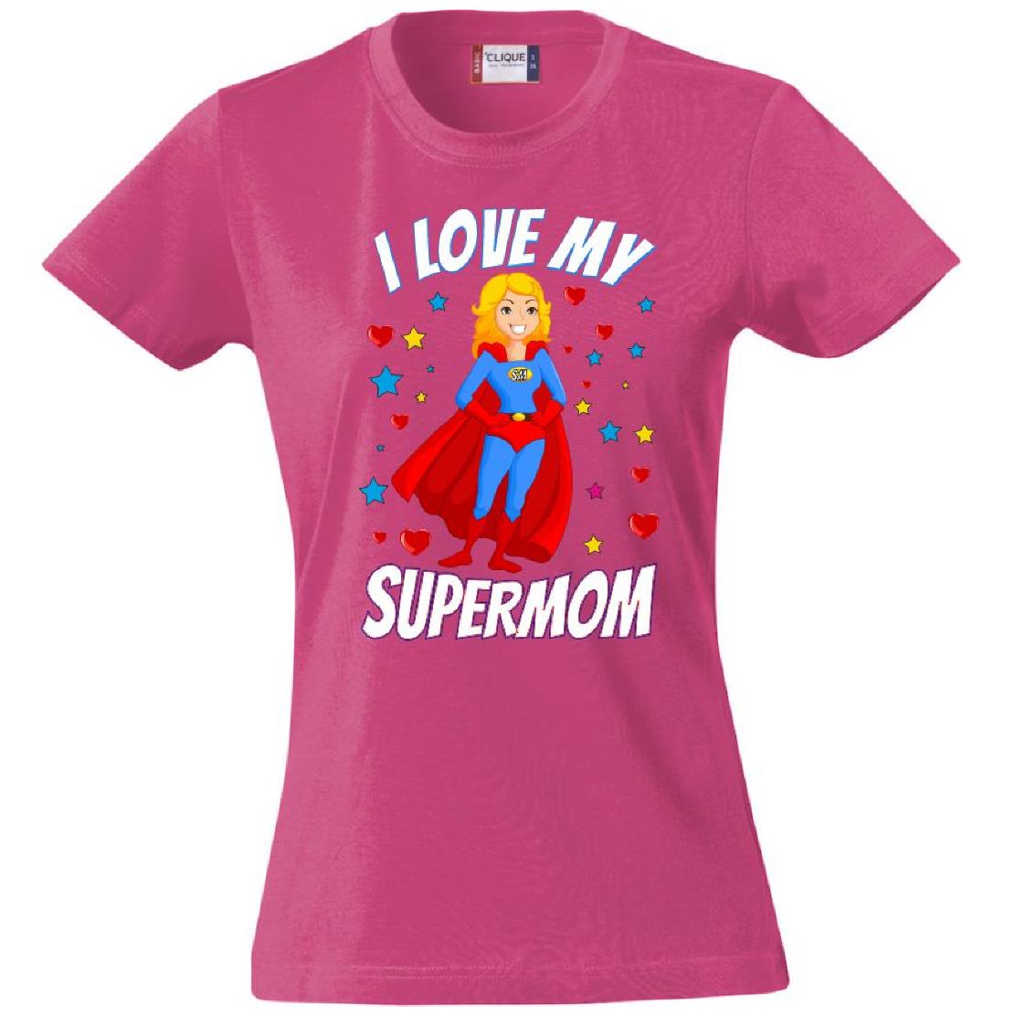 T-Shirt Donna “I Love My Supermom” – Idea Regalo Festa della Mamma – PS 28870-015 PRS