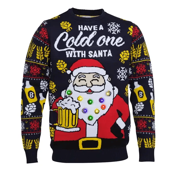 Maglione Natalizio Con Luci a LED Babbo Natale – PS 33623