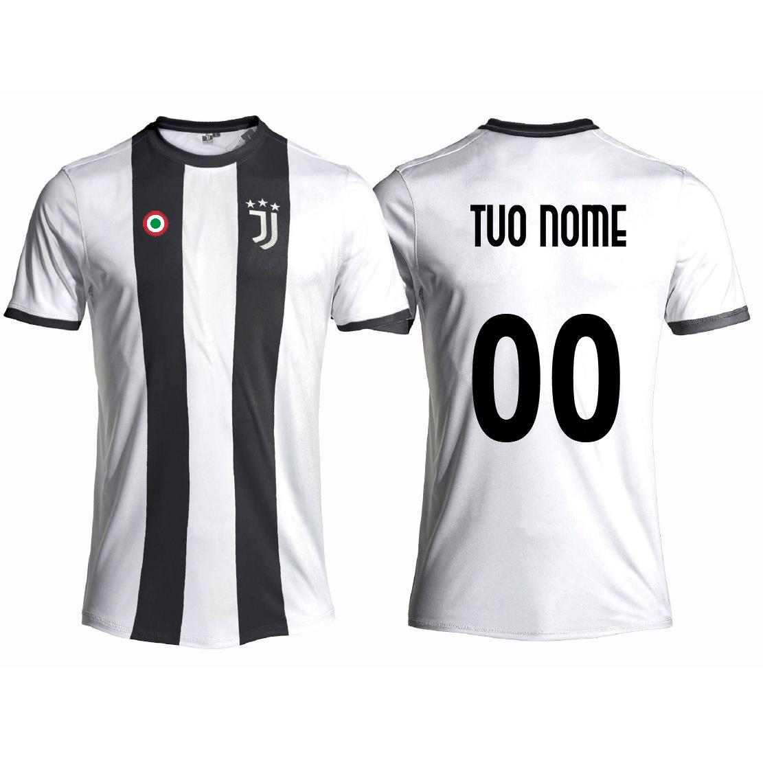 Maglia Calcio Juventus Bianco Nera – Replica Ufficiale Juventus FC 2024/2025 – Personalizzabile con Nome e Numero PS 41410