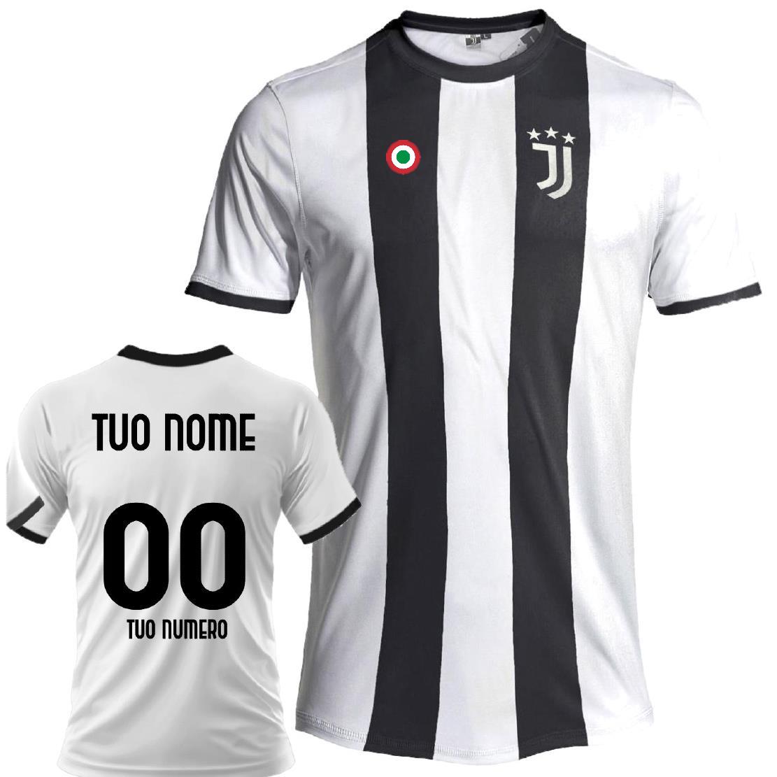Maglia Calcio Juventus Bianco Nera – Replica Ufficiale Juventus FC 2024/2025 – Personalizzabile con Nome e Numero PS 41410